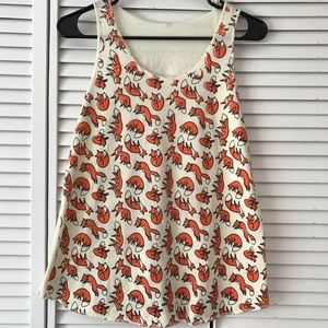 Cute Fox Print Tank Top